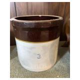Vintage two-toned 3 gallon stoneware crock