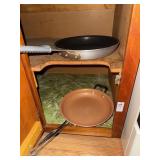 2 large skillets Red Copper and Tramontina