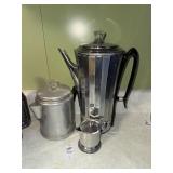 Lot of 2 vintage coffee pots and creamer