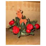 Vintage Christmas arrangement with flocked deer