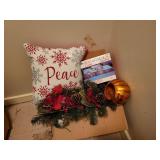Icicle lights & assortment of decor
