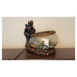 Bronzed Boy Fisherman Fish Bowl
