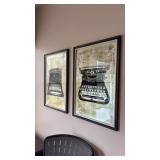 Two Typewriter Glossy Framed Wall Art