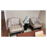 Two Faux Leather Office Waiting Chairs