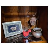 Hand Crafted bird picture & misc items