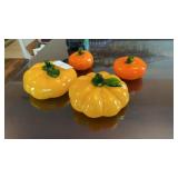 4 Glass Pumpkins
