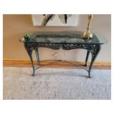 Metal Hall/ Sofa table 17in. X 48in. No contents