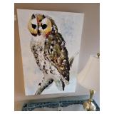 Owl painted on canvas 27in. X 40in.