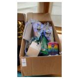 Assorted items, baking cups, pens, mini mic desk