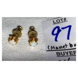 Small opal stud earrings (Monet backs)