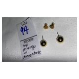 14k ball pierced earrings w/Monet backs