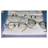 (4) pairs antique eye glasses -3 are 12kgf, 1 is