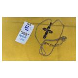 Marcasite cross necklace
