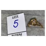 14k diamond knot ring FJG 969