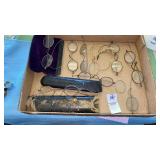As-Is Antique eye glasses - 1 marked ï¿½14ï¿½, 2