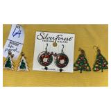 Silver Forest Christmas horse & trees pierced