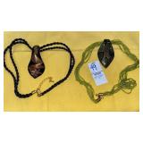 (2) Art Glass statement necklaces