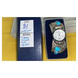 Navajo silver F James Prewitt NM cuff watch