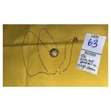 10k glitter crystal ball pendant on 14k gf chain