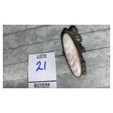 Vintage sterling art shell ring unsigned