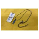 Lia Sophia silvertone drop necklace