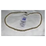 Small graduated pearl necklace w/Diamond & 14k