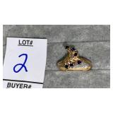 14k Ring W/ Blue Stones