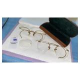 (2) pair antique 12kgf eye glasses- As Is