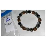 Metallic bead stretch bracelet