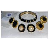 Vintage clamp bangle bracelet, (3) pr. Pierced