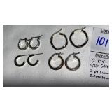 (4) pr.  pierced hoop earrings -2 larger are