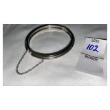 Whiting & David hinged bangle bracelet w/ safety