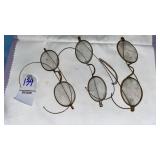 (3) pairs antique eye glasses