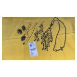 (2) sets vintage necklace & pierced earrings