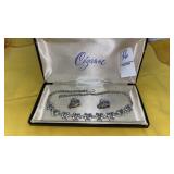 Cezanne vintage rhinestone choker & clip earrings