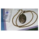 Whiting & Davis large statement locket necklace