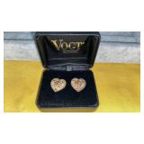 Vogt sterling pierced heart earrings