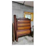 Antique bed headboard & footboard