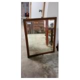 Wood framed mirror 33 x 27