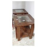 Wood & glass end tables