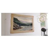 Fishing watercolor original by WM P Tyner