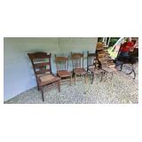 5 wood chairs
