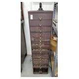 Metal cabinet with drawers & watch  faces (3