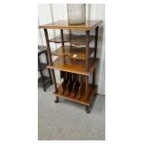 Wood stand with metal feet 38 1/2" tall