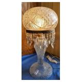 Brilliant cut glass lamp 25 1/2  in tall