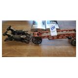 Cast iron horse & wagon