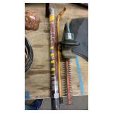 Electric hedge trimmer , walking stick, and roll