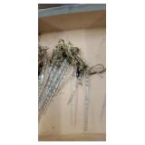 17 Vintage hand twisted?  Glass icicle ornaments
