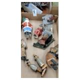 Tray lot of vintage Christmas decorations Santa