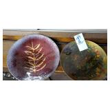 2 cloisonne plates approx 6 in